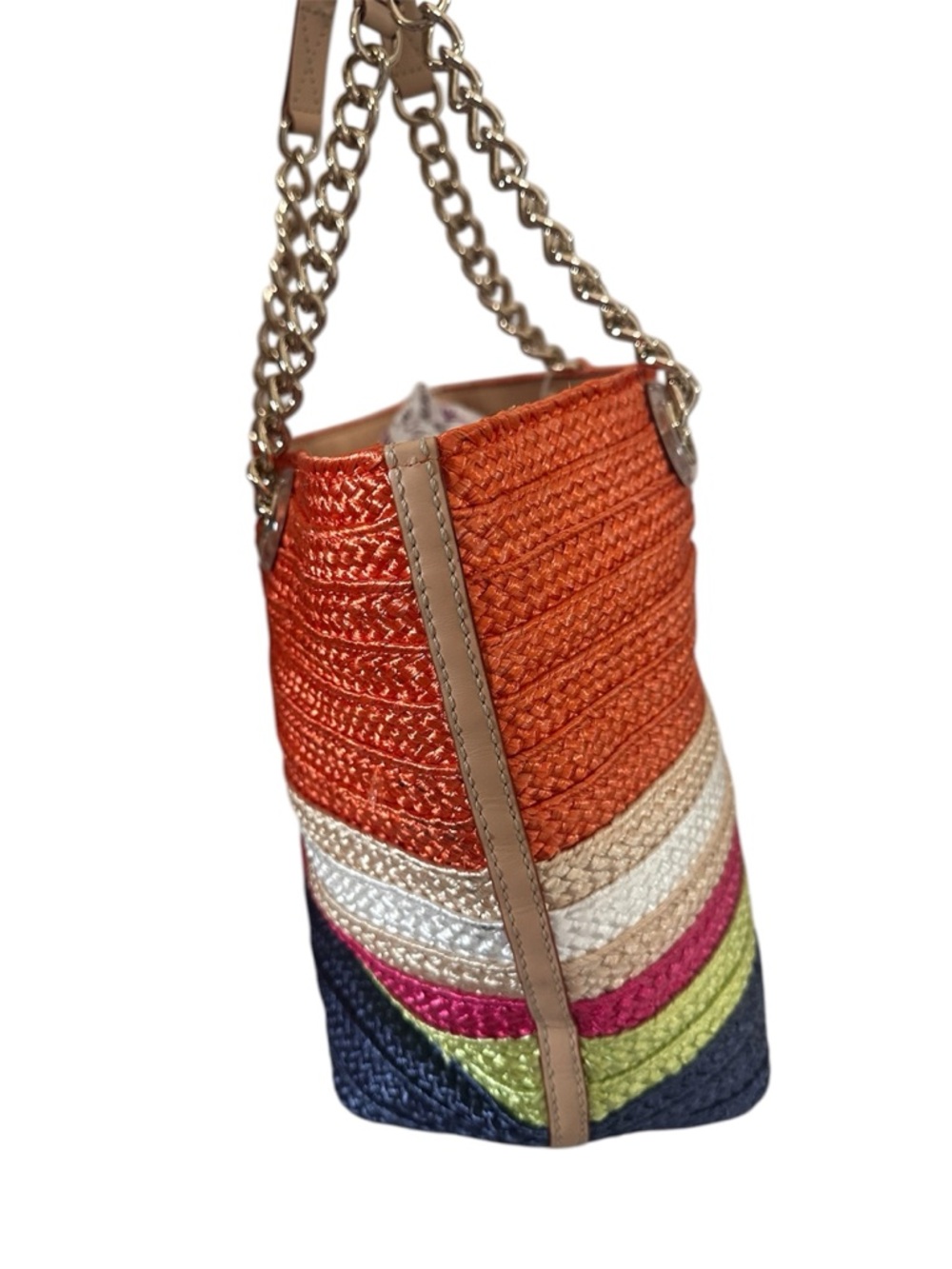 Kate Spade New York Chelsea Market Striped Multi Color Tote Bag EUC - Picture 2 of 6